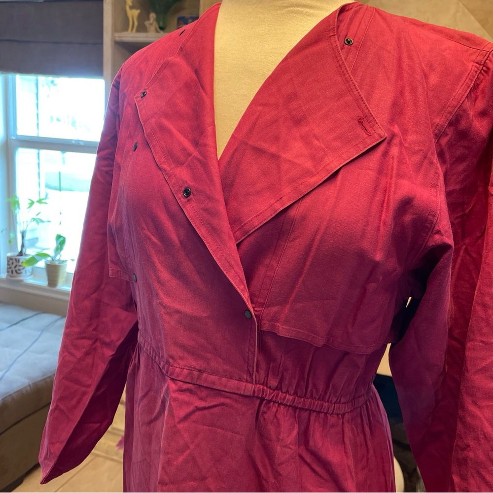 Pierre Cardin Boutique Shirt Dress 100% Silk Designer 80s 90s Retro Vintage Pink - Picture 4 of 11